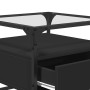 Mesa de centro superficie de vidrio acero negro 50x50x45 cm en Mesas de centro | Comprar online en Foru.es