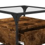 Mesa de centro tapa de vidrio acero roble ahumado 50x50x45 cm en Mesas de centro | Comprar online en Foru.es