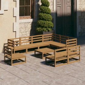 Muebles de jardín 10 piezas marrón miel madera maciza de pino en Conjuntos de jardín | Comprar online en Foru.es