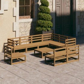 Muebles de jardín 10 piezas marrón miel madera maciza de pino en Conjuntos de jardín | Comprar online en Foru.es