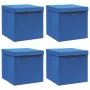 Cajas de almacenaje con tapa 4 uds tela azul 32x32x32 cm de vidaXL, Cestas para almacenaje - Ref: Foro24-288338, Precio: 27,3...
