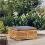 Taburete de jardín con cojín gris oscuro madera maciza teca de vidaXL, Sofás modulares de exterior - Ref: Foro24-319161, Prec...