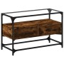 Mueble TV cristal y madera ingeniería roble ahumado 80x35x51 cm en Muebles TV | Comprar online en Foru.es