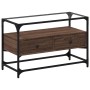 Mueble TV cristal y madera ingeniería marrón roble 80x35x51 cm en Muebles TV | Comprar online en Foru.es