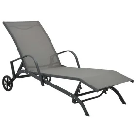 Steel and textilene sun lounger by vidaXL, Loungers - Ref: Foro24-47845, Price: 125,31 €, Discount: %