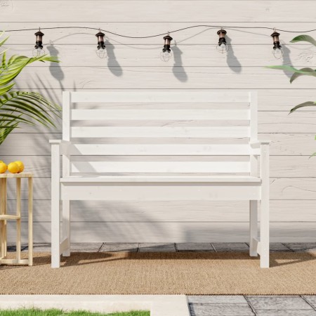 Banco de jardín madera maciza pino blanco 109x48x91,5 cm de vidaXL, Bancos de jardín - Ref: Foro24-824061, Precio: 107,00 €, ...