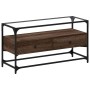 Mueble TV cristal y madera ingeniería marrón roble 98x35x51 cm en Muebles TV | Comprar online en Foru.es