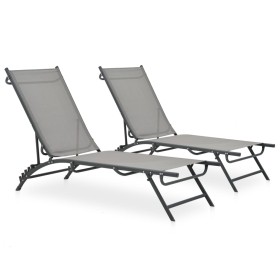 Tumbonas 2 unidades textilene y acero de vidaXL, Tumbonas - Ref: Foro24-47848, Precio: 152,08 €, Descuento: %