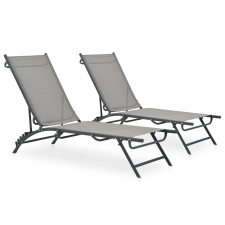 Tumbonas 2 unidades textilene y acero de vidaXL, Tumbonas - Ref: Foro24-47848, Precio: 152,08 €, Descuento: %