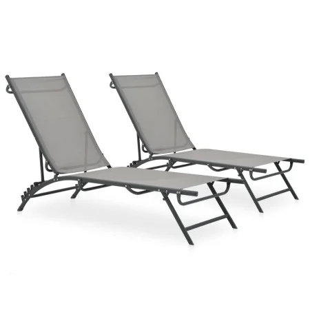 Tumbonas 2 unidades textilene y acero de vidaXL, Tumbonas - Ref: Foro24-47848, Precio: 149,50 €, Descuento: %