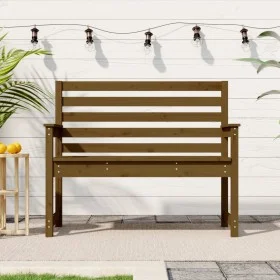 Banco de jardín madera maciza pino marrón miel 109x48x91,5 cm de vidaXL, Bancos de jardín - Ref: Foro24-824063, Precio: 75,69...