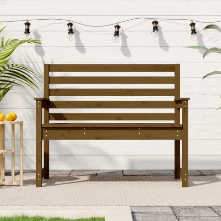 Banco de jardín madera maciza pino marrón miel 109x48x91,5 cm de vidaXL, Bancos de jardín - Ref: Foro24-824063, Precio: 76,50...