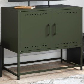 Mueble para TV de acero verde oliva 68,5x39x60,5 cm en Muebles TV | Comprar online en Foru.es