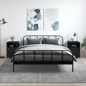 Mesitas de noche 2 uds madera contrachapada negro 40x42x60 cm de vidaXL, Mesitas de noche - Ref: Foro24-825914, Precio: 81,28...