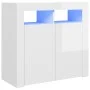 Aparador con luces LED blanco brillante 80x35x75 cm de vidaXL, Aparadores - Ref: Foro24-804334, Precio: 102,83 €, Descuento: %