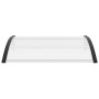 Marquesina para puerta PC negro y transparente 120x75 cm en Toldos | Comprar online en Foru.es