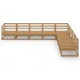 Muebles de jardín 8 piezas marrón miel madera maciza de pino en Conjuntos de jardín | Comprar online en Foru.es