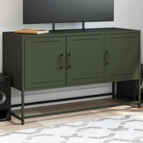 Mueble para TV de acero verde oliva 100,5x39x60,5 cm en Muebles TV | Comprar online en Foru.es