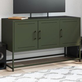 Mueble para TV de acero verde oliva 100,5x39x60,5 cm en Muebles TV | Comprar online en Foru.es