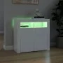 Aparador con luces LED blanco brillante 80x35x75 cm de vidaXL, Aparadores - Ref: Foro24-804334, Precio: 102,83 €, Descuento: %