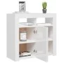 Aparador con luces LED blanco brillante 80x35x75 cm de vidaXL, Aparadores - Ref: Foro24-804334, Precio: 102,83 €, Descuento: %