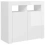 Aparador con luces LED blanco brillante 80x35x75 cm de vidaXL, Aparadores - Ref: Foro24-804334, Precio: 102,83 €, Descuento: %