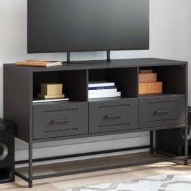 Mueble para TV de acero negro 100,5x39x60,5 cm en Muebles TV | Comprar online en Foru.es