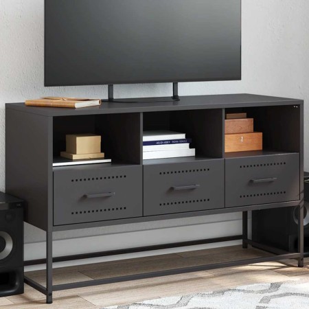 Mueble para TV de acero negro 100,5x39x60,5 cm en Muebles TV | Comprar online en Foru.es