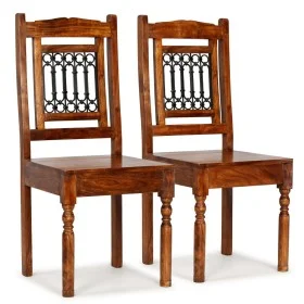 Sillas de comedor 2 uds madera maciza color miel clásico de vidaXL, Sillas de comedor - Ref: Foro24-245644, Precio: 225,93 €,...