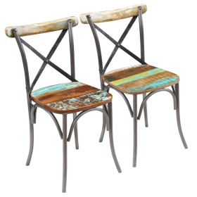 Sillas de comedor 2 unidades madera maciza reciclada de vidaXL, Sillas de comedor - Ref: Foro24-243722, Precio: 246,20 €, Des...