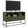Mueble para TV de acero verde oliva 100,5x39x60,5 cm en Muebles TV | Comprar online en Foru.es