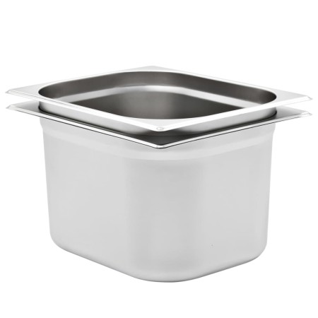 Bandejas Gastronorm 2 unidades GN 1/2 200 mm acero inoxidable de vidaXL, Cubetas para mesas de vapor - Ref: Foro24-50890, Pre...