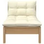 Zentrales Gartensofa mit Kissen aus Zirbenholz honigbraun von vidaXL, Modulare Sofas für den Außenbereich - Ref: Foro24-80663...