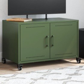 Mueble de TV de acero verde oliva 68x39x43,5 cm en Muebles TV | Comprar online en Foru.es