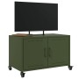 Mueble de TV de acero verde oliva 68x39x43,5 cm en Muebles TV | Comprar online en Foru.es