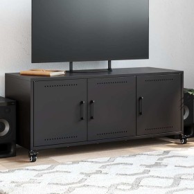 Mueble para TV acero negro 100,5x39x43,5 cm en Muebles TV | Comprar online en Foru.es