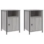 Mesitas de noche 2 uds madera contrachapada gris 40x42x60 cm de vidaXL, Mesitas de noche - Ref: Foro24-825920, Precio: 73,74 ...