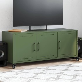 Mueble TV acero laminado en frío verde oliva 100,5x39x43,5 cm en Muebles TV | Comprar online en Foru.es