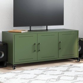 Mueble TV acero laminado en frío verde oliva 100,5x39x43,5 cm en Muebles TV | Comprar online en Foru.es