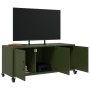 Mueble TV acero laminado en frío verde oliva 100,5x39x43,5 cm en Muebles TV | Comprar online en Foru.es