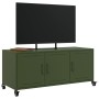 Mueble TV acero laminado en frío verde oliva 100,5x39x43,5 cm en Muebles TV | Comprar online en Foru.es