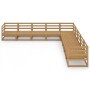 Muebles de jardín 9 pzas y cojines marrón miel madera pino en Conjuntos de jardín | Comprar online en Foru.es
