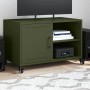 Mueble de TV de acero verde oliva 68x39x43,5 cm en Muebles TV | Comprar online en Foru.es