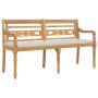 Banco Batavia con cojín madera maciza de teca 150 cm de vidaXL, Bancos de jardín - Ref: Foro24-319148, Precio: 211,30 €, Desc...