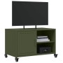 Mueble de TV de acero verde oliva 68x39x43,5 cm en Muebles TV | Comprar online en Foru.es