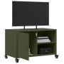 Mueble de TV de acero verde oliva 68x39x43,5 cm en Muebles TV | Comprar online en Foru.es