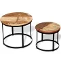 Mesa de centro redonda 2 uds madera maciza reciclada 40cm/50cm de vidaXL, Mesas de centro - Ref: Foro24-244007, Precio: 88,02...