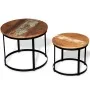 Mesa de centro redonda 2 uds madera maciza reciclada 40cm/50cm de vidaXL, Mesas de centro - Ref: Foro24-244007, Precio: 88,02...