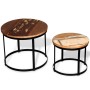 Mesa de centro redonda 2 uds madera maciza reciclada 40cm/50cm de vidaXL, Mesas de centro - Ref: Foro24-244007, Precio: 100,2...