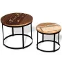 Mesa de centro redonda 2 uds madera maciza reciclada 40cm/50cm de vidaXL, Mesas de centro - Ref: Foro24-244007, Precio: 88,02...